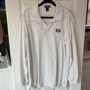 Lands' End White Long Sleeve Polo Shirt